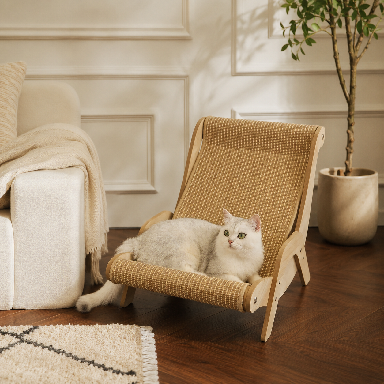 Premium Wooden Cat Lounge Chair