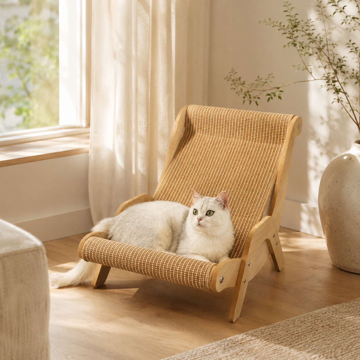 Premium Wooden Cat Lounge Chair