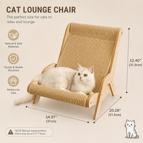 Premium Wooden Cat Lounge Chair